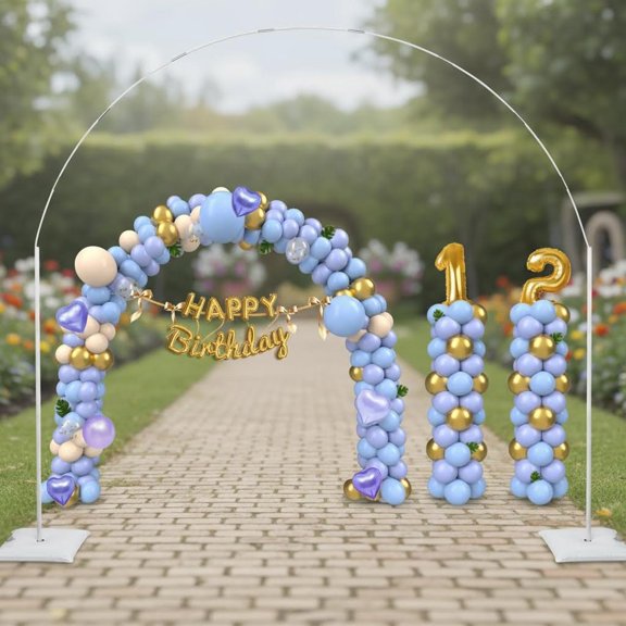 Balloon Arch Stand Kit, 2IN1 Metal Balloon Column Arch with Weighted Water Bag for Party Decoration