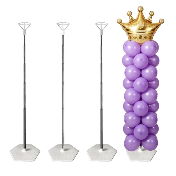 Balloon Arch Stand Kit Adjustable for Parties Sturdy Hexagon Base Complete Stand Accessories for Birthday Wedding Event Balloon Decorations