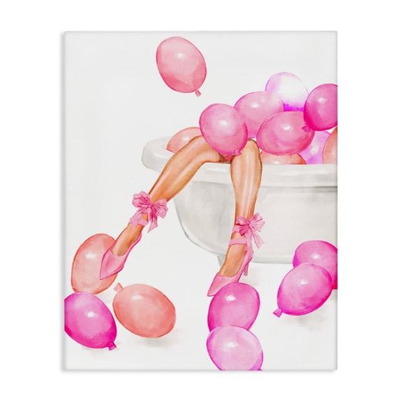Stupell Industries Balloon Bath with Glam Heels Canvas Wall Art, design by Ziwei Li, 48 x 36