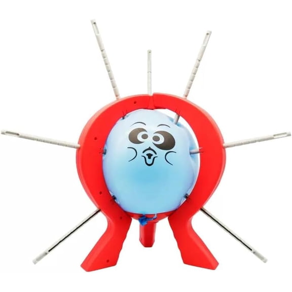 Balloon Blast Party Game Set, Family Entertainment Board Game with 10 Balloons, 9 Sticks, Dice, Stand, Red Frame