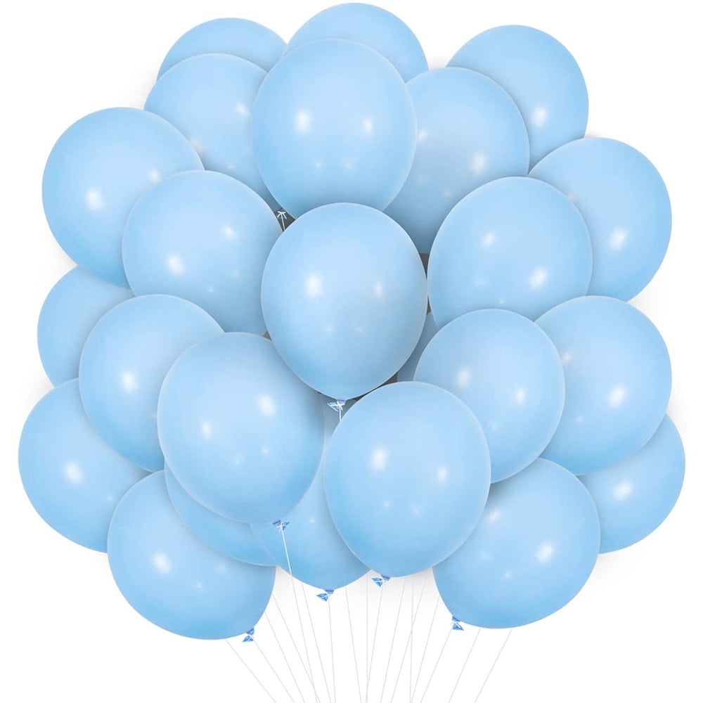 Balloon Blue Pack of 100 25 cm Gender Reveal, 10 Inch Latex Helium Natural Latex Blue Balloon Balloons Decoration, for Happy Holidays and Celebrations Gender Reveal Bridal Shower