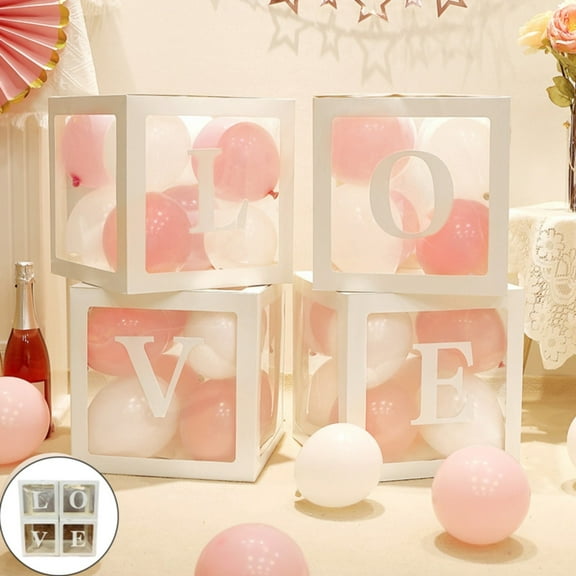 Balloon Box Transparent Wide Application Plastic Square Clear DIY Letter Box Decor/Surprise Transparent Box White