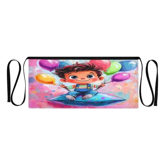Balloon Boy Multi Pocket Short Apron Waterproof, Adjustable 96.5in Belt for various occasions