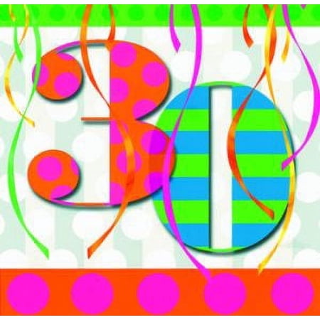 Balloon Brights 30th 3-Ply Paper Lunch Napkins 16 Per Pack