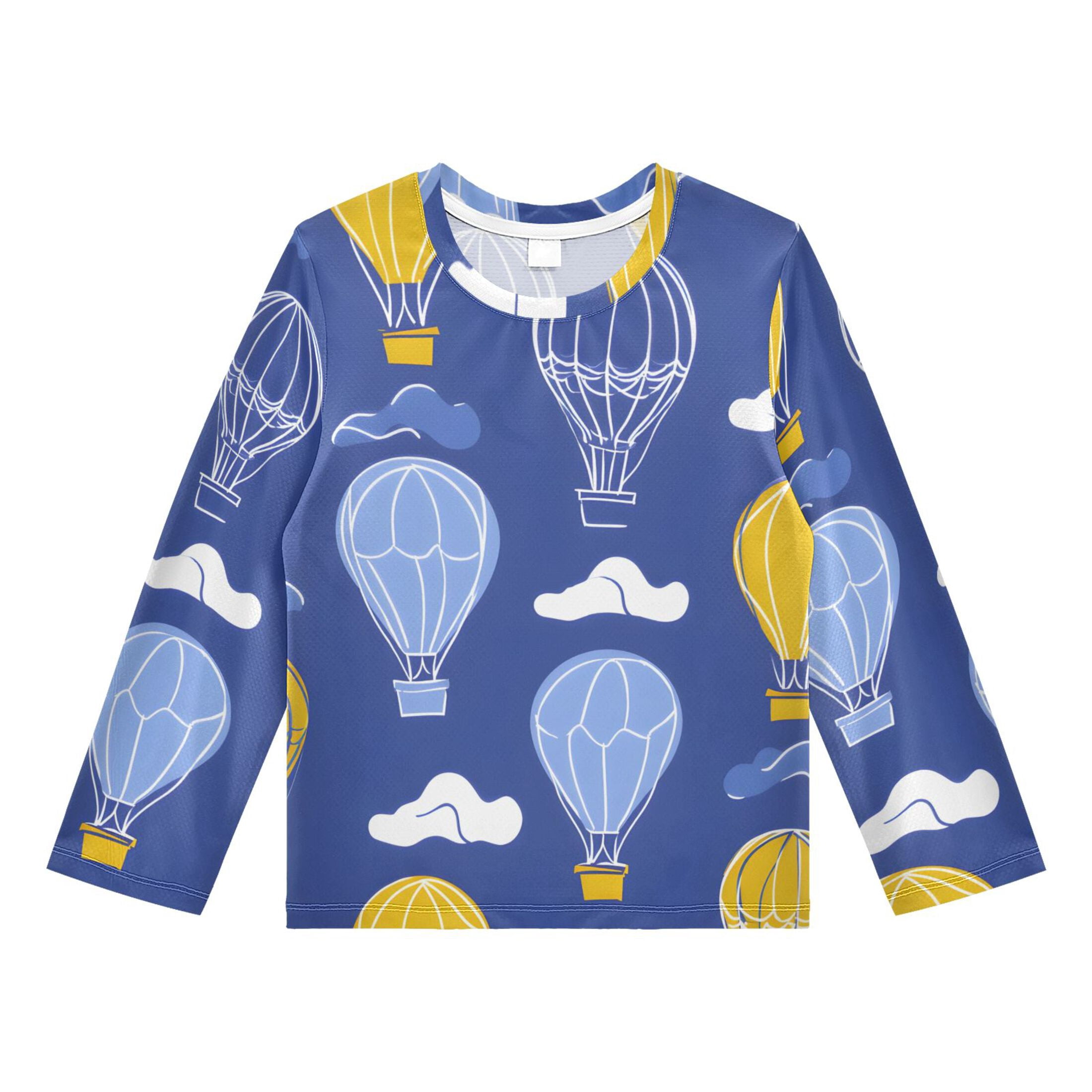 Balloon Cloud Pattern Boys' Rash Guard Shirts UPF 50 Plus Sun ...