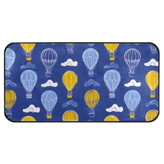 Balloon Cloud Pattern Kitchen Runner Rug 39x20 in Non Slip Absorbent Cushioned Laundry Bathroom