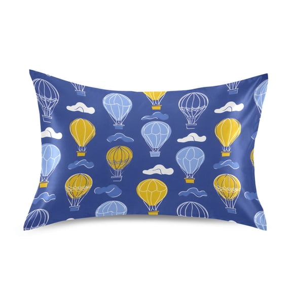 Balloon Cloud Pattern Standard Size Satin Pillowcase 20''x26'' Double-Sided Print Soft Wrinkle Resistant