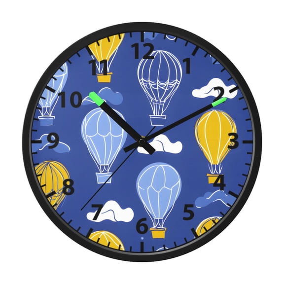 Balloon Cloud Pattern Wall Clock 12 Inch Voice Activated Night Light Silent Non Ticking