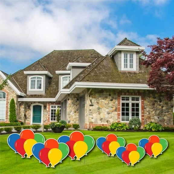 Balloon Clusters Yard Decorations,  Accessories Outdoor Yard Signs 6pcs, Stakes Included, 12524