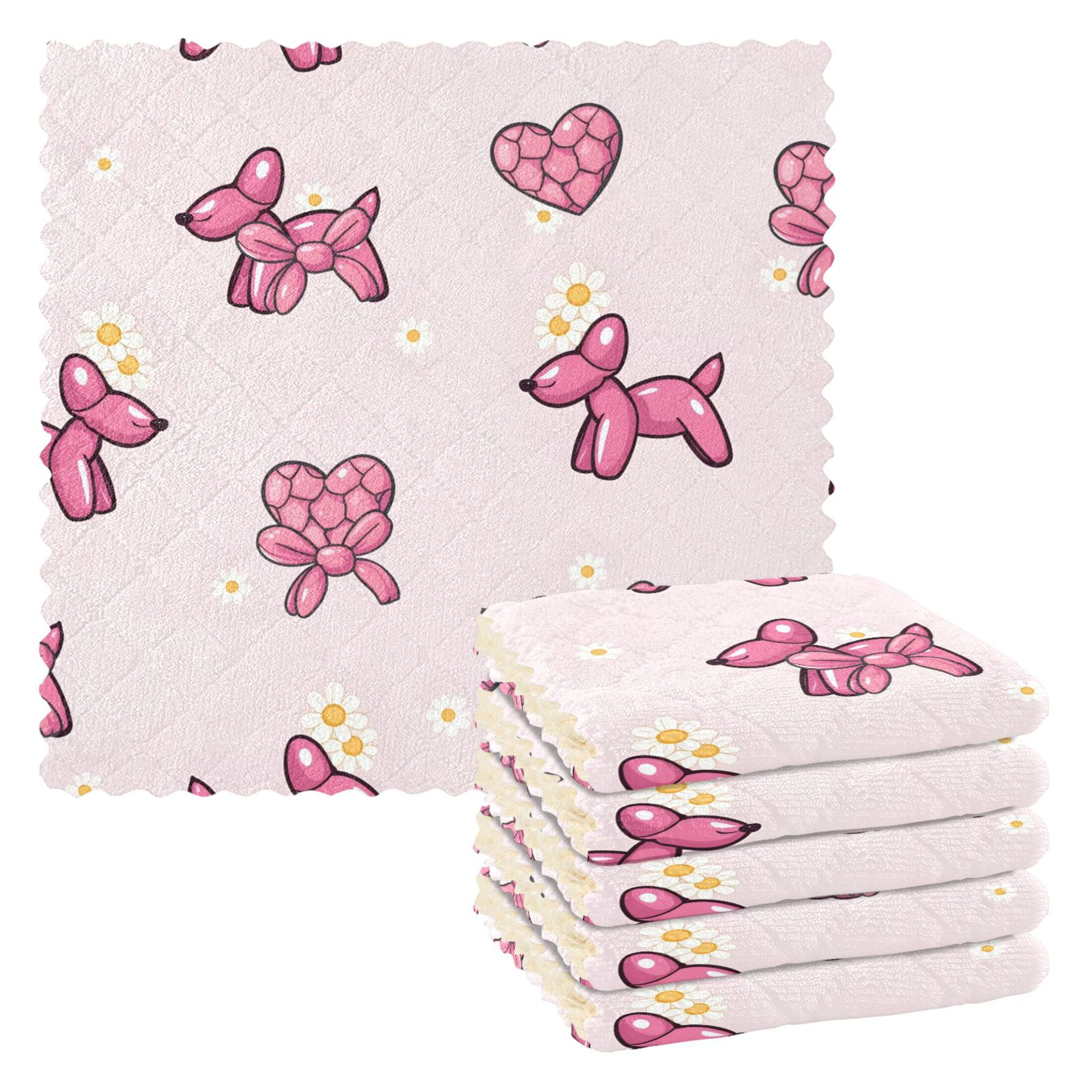 Juvale Kitchen Dishcloth Set - 6 Pack, 8x7 Inch Fruit Pattern Towels, Machine Washable