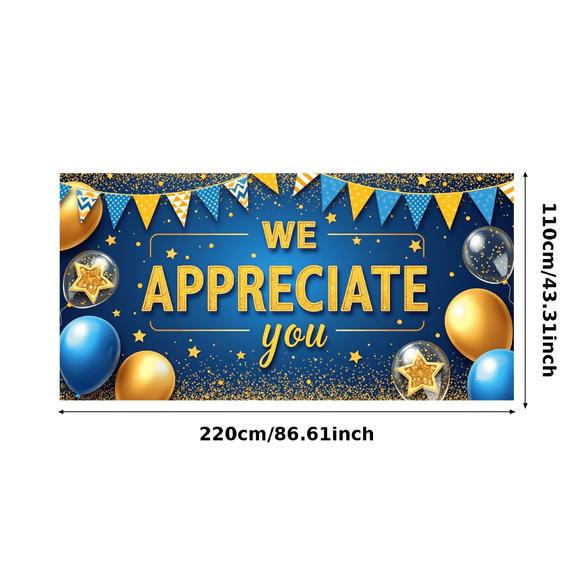 Balloon Decoration Appreciation Banner Colorful Theme Employee Recognition Glitter Design Event Decoration for Company Party Team Celebration Indoor Decoration