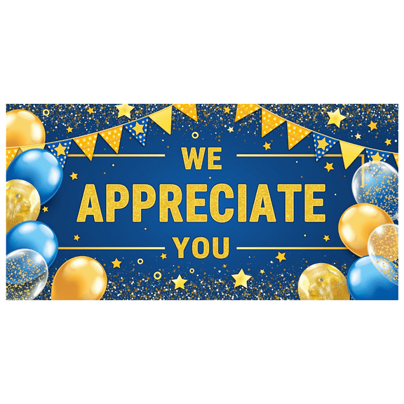 Balloon Decoration Appreciation Banner Colorful Theme Employee Recognition Glitter Design Event Decoration for Company Party Team Celebration Indoor Decoration