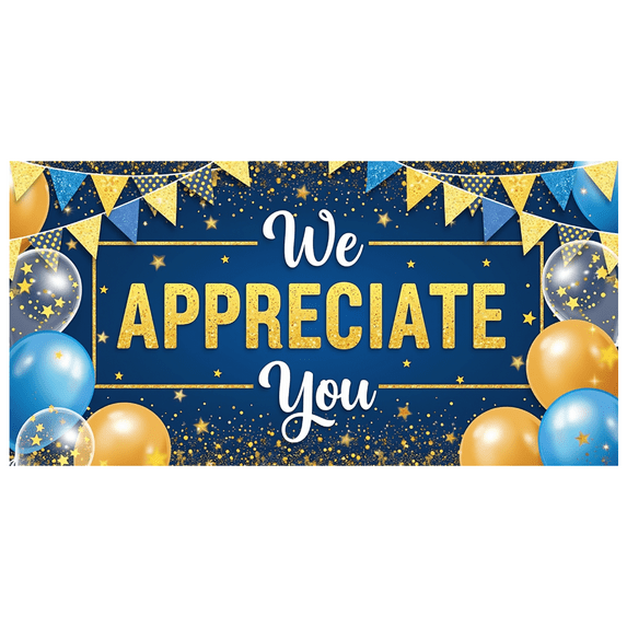 Balloon Decoration Appreciation Banner Colorful Theme Employee Recognition Glitter Design Event Decoration for Company Party Team Celebration Indoor Decoration