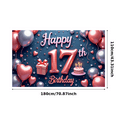 thumbnail image 1 of Balloon Decoration Happy 17th Birthday Floral Theme Party Backdrop for Teen Celebration Indoor Decoration Event, 1 of 8