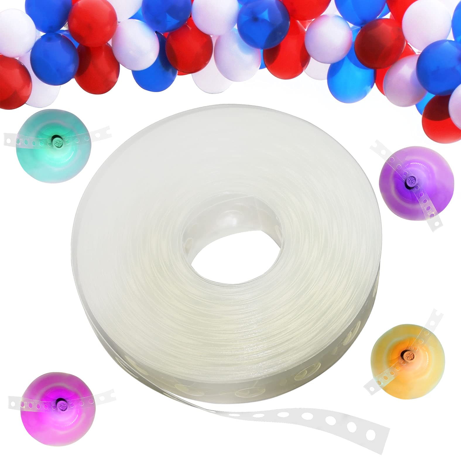 Balloon Decorations 50 Ft Strip Tape Arch Garland Streamer Ribbon  Decorating Connectors for Wedding Birthday Party Baby Shower DIY