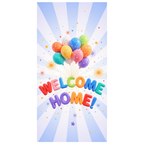 Balloon Design Welcome Home Welcome Banner Colorful Patterns Welcome Sign for Indoor Celebration Party Decoration Homecoming Event