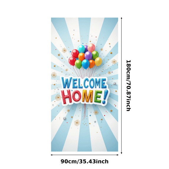 Balloon Design Welcome Home Welcome Banner Colorful Patterns Welcome Sign for Indoor Celebration Party Decoration Homecoming Event