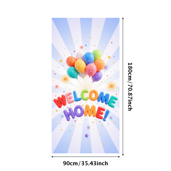 Balloon Design Welcome Home Welcome Banner Colorful Patterns Welcome Sign for Indoor Celebration Party Decoration Homecoming Event