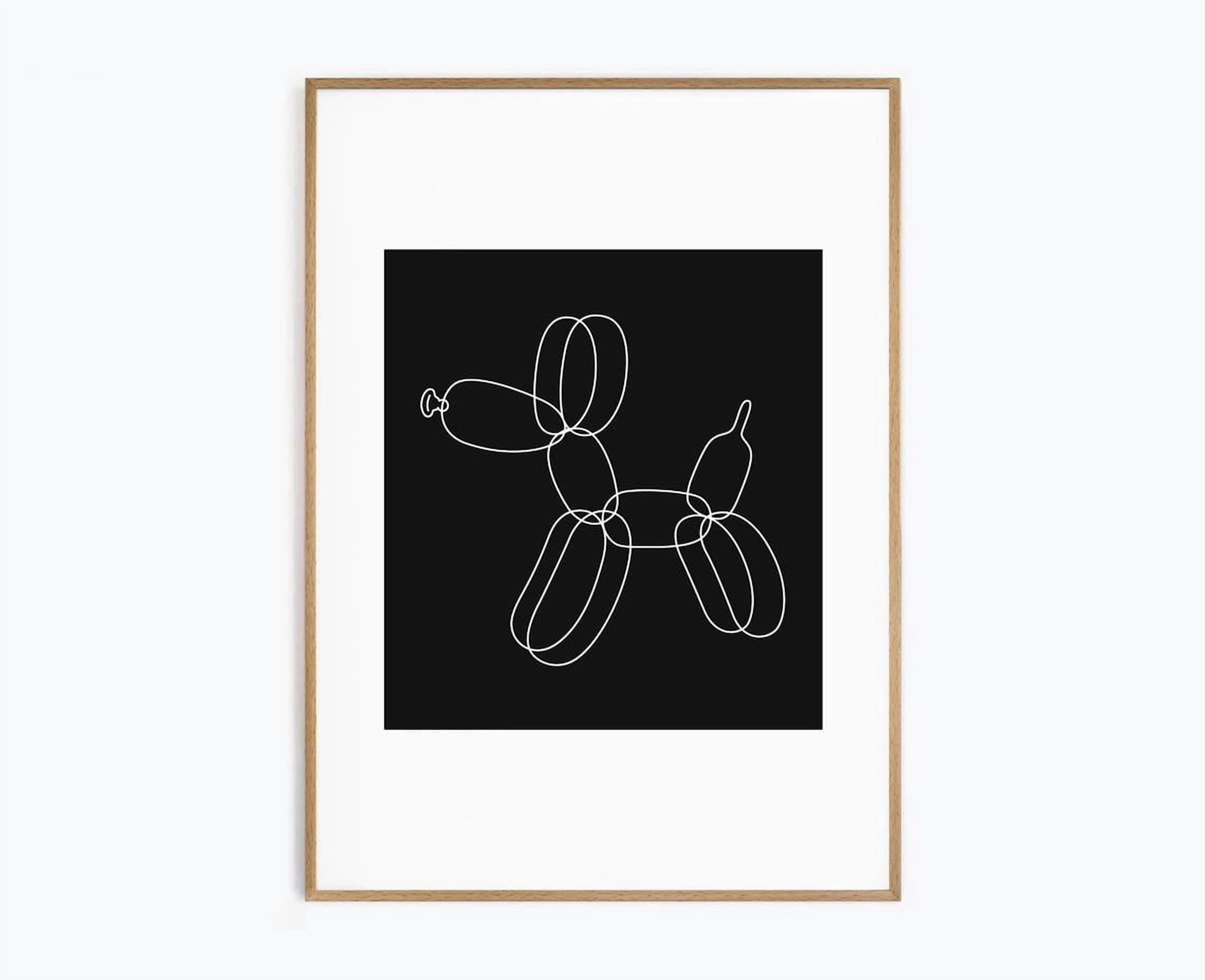 Balloon Dog Line Art Wall Art Print, Modern Minimal Decor - Walmart.com