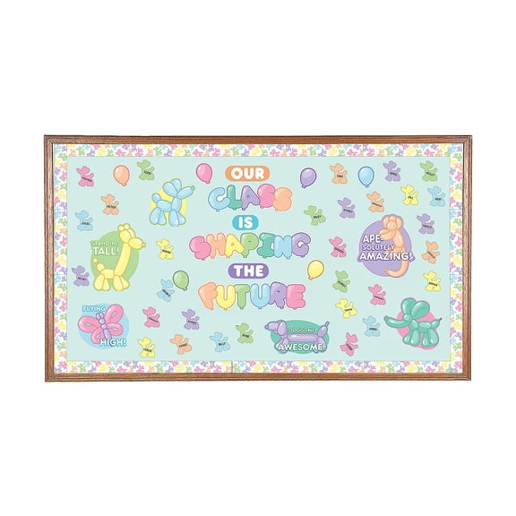 Balloon Dog Themed Shaping the Future Classroom Bulletin Board Set - 75 Pc.