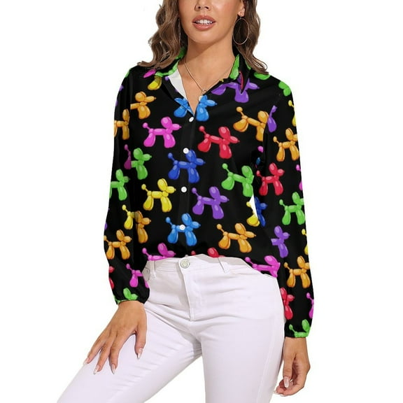 Balloon Dogs Galore! Long Sleeve Blouse Woman Streetwear Casual Shirts Summer Oversize Woman Streetwear Clothing Birthday Present