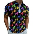 thumbnail image 1 of Balloon Dogs Galore! Men Zipper T-shirt Summer Casual Short Sleeve T-shirt Top, 1 of 7