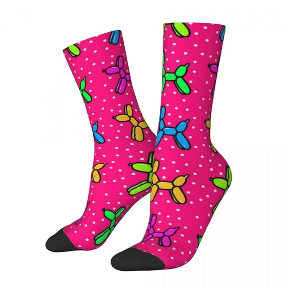 Balloon Dogs Print Socks Winter Polka Dots Stockings Elegant Women Men Medium Soft Socks D