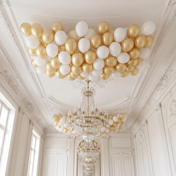 Reusable Balloon Drop Net for Ceiling Release - Helium Balloon Drop Bag for Party Decorations and Events