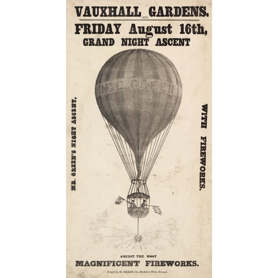 Balloon Event Charles Green Print By ??The Royal Aeronautical SocietyMary Evans
