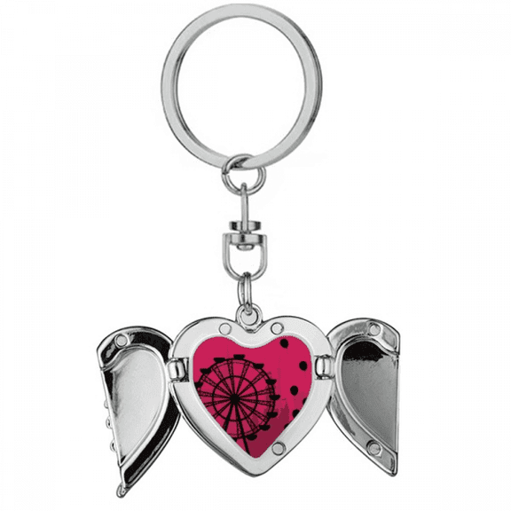 Balloon Ferris Wheel Amusement Park Heart Angel Wing Key Chain Holder
