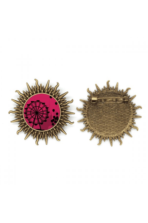 Balloon Ferris Wheel Amusement Park Metall Sonne Brosche Haken Pin