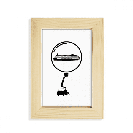 Balloon Ferry Transport Vehicle Desktop Display Photo Frame Picture Art Painting 5x7 inch