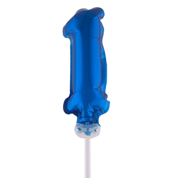Balloon-Foil-Cake Topper-Number 1-5"-Blue