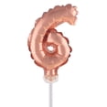 thumbnail image 1 of Balloon-Foil-Cake Topper-Number 6-5"-Rose Gold, 1 of 1
