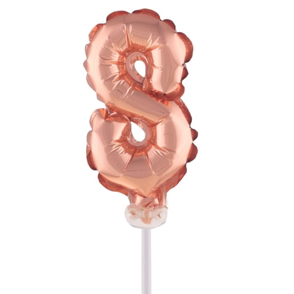 Balloon-Foil-Cake Topper-Number 8-5"-Rose Gold