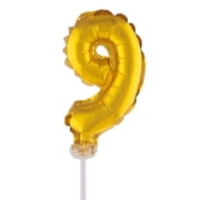 Balloon-Foil-Cake Topper-Number 9-5"-Gold