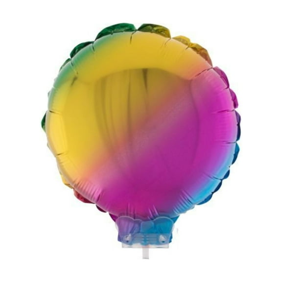 Balloon-Foil-Circle on Stick-11"x11"-Rainbow