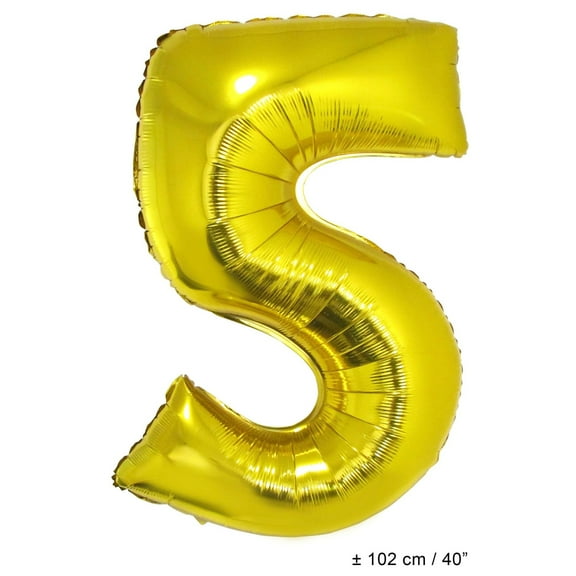 Balloon-Foil-Number 5-40"-Gld