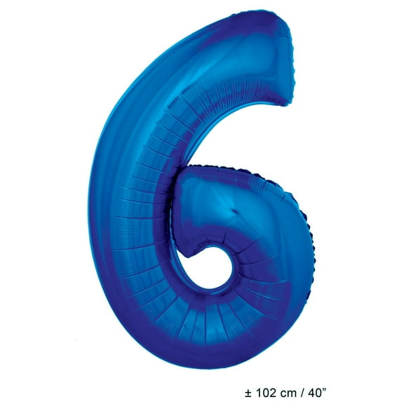 Balloon-Foil-Number 6-40"-Blue