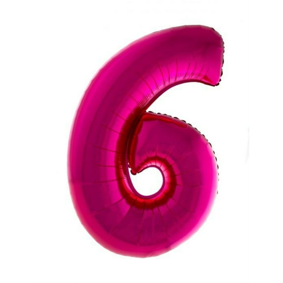 Balloon-Foil-Number 6-40" Pink