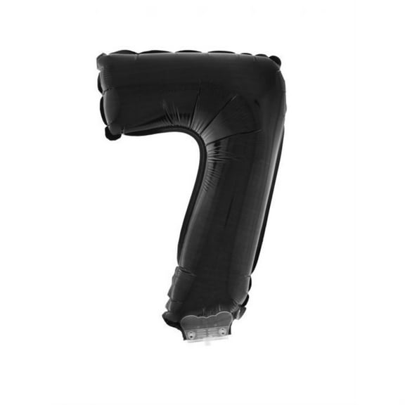 Balloon-Foil on Stick-Number 7-16" Black