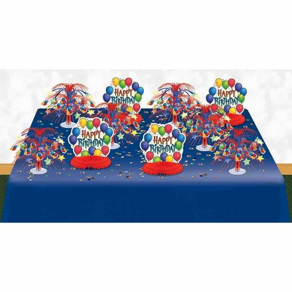Balloon Fun Streamers Bright Colors Adult Birthday Party Table Decorating Kit
