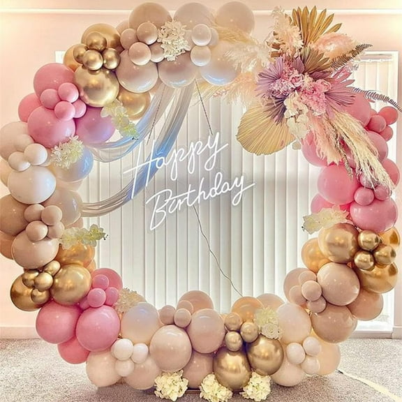 Balloon Garland Set, Pink Beige Gold Balloon Kit Wedding Decoration Boho Party Decoration for Engagement Baby Shower Birthday Girls