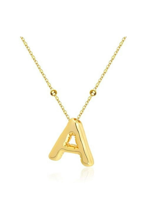 Balloon Initial Necklaces for Women Bubble Letter Necklace Gold Chain Pendant Alphabet Necklaces Dainty Letter Name Jewelry Gifts