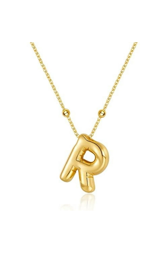 Balloon Initial Necklaces for Women Bubble Letter Necklace Gold Chain Pendant Alphabet Necklaces Dainty Letter Name Jewelry Gifts