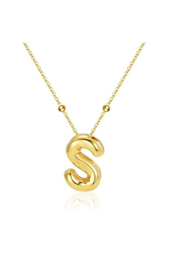 Balloon Initial Necklaces for Women Bubble Letter Necklace Gold Chain Pendant Alphabet Necklaces Dainty Letter Name Jewelry Gifts