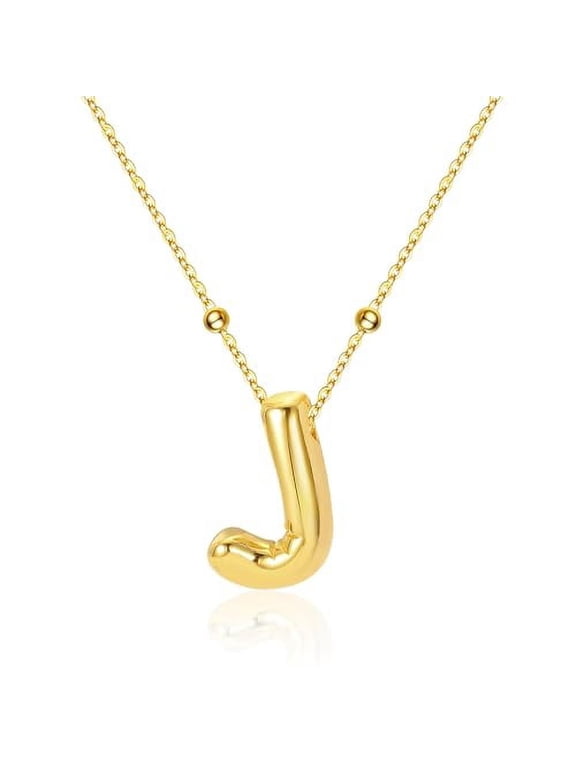 Balloon Initial Necklaces for Women Bubble Letter Necklace Gold Chain Pendant Alphabet Necklaces Dainty Letter Name Jewelry Gifts