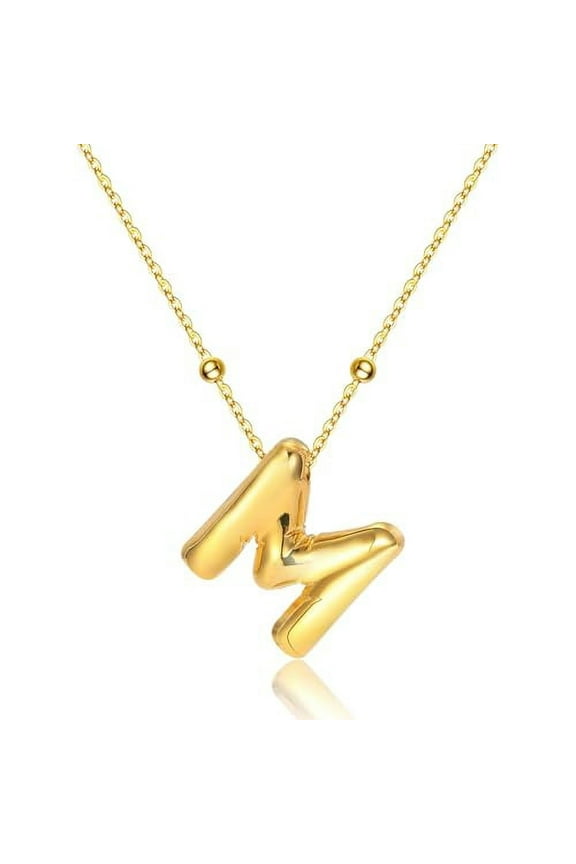 Balloon Initial Necklaces for Women Bubble Letter Necklace Gold Chain Pendant Alphabet Necklaces Dainty Letter Name Jewelry Gifts