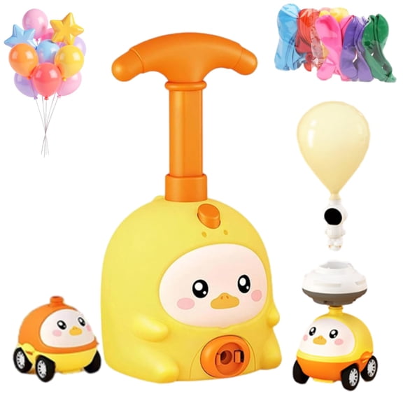 Balloon Launcher Toy Set – 2-in-1 Animal Air-Powered Balloon Car with Manual Pump, DIY Physics Learning Toy, Ground Racing & Flying Fun, Party Favors & Birthday Gift