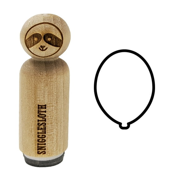 Balloon Party Birthday Outline Rubber Stamp for Scrapbooking Crafting Stamping - Small 3/4 Inch